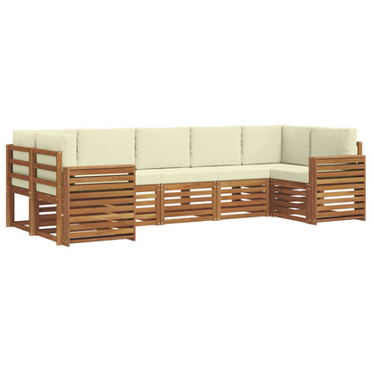 Set divano sezionale con cuscino 7 pcs Naturale e Crema | homemem39