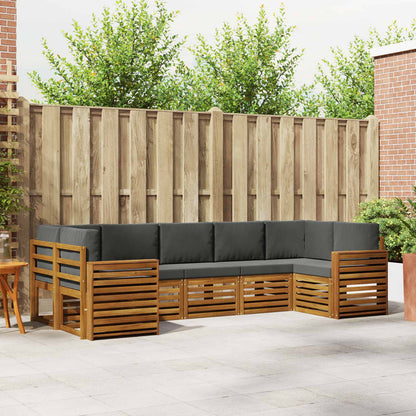 Set divano sezionale con cuscino 7 pcs Naturale e Antracite | homemem39
