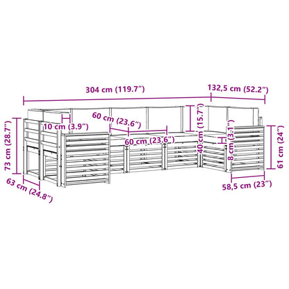 Set divano sezionale con cuscino 7 pcs Naturale e Antracite | homemem39