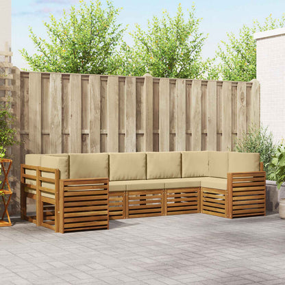 Set divano sezionale con cuscino 7 pcs Naturale e Beige