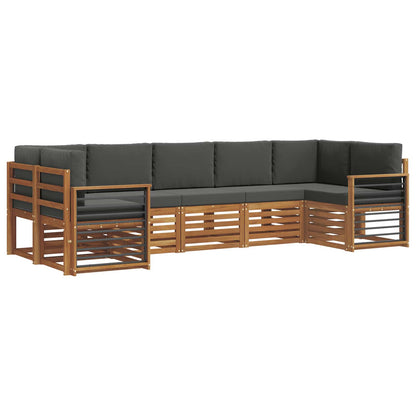 Set divano sezionale con cuscino 7 pcs Naturale e Antracite
