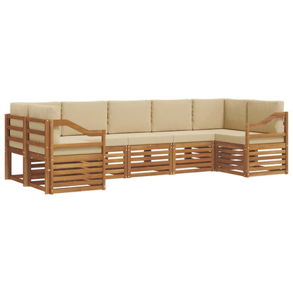 Set divano sezionale con cuscino 7 pcs Naturale e Beige