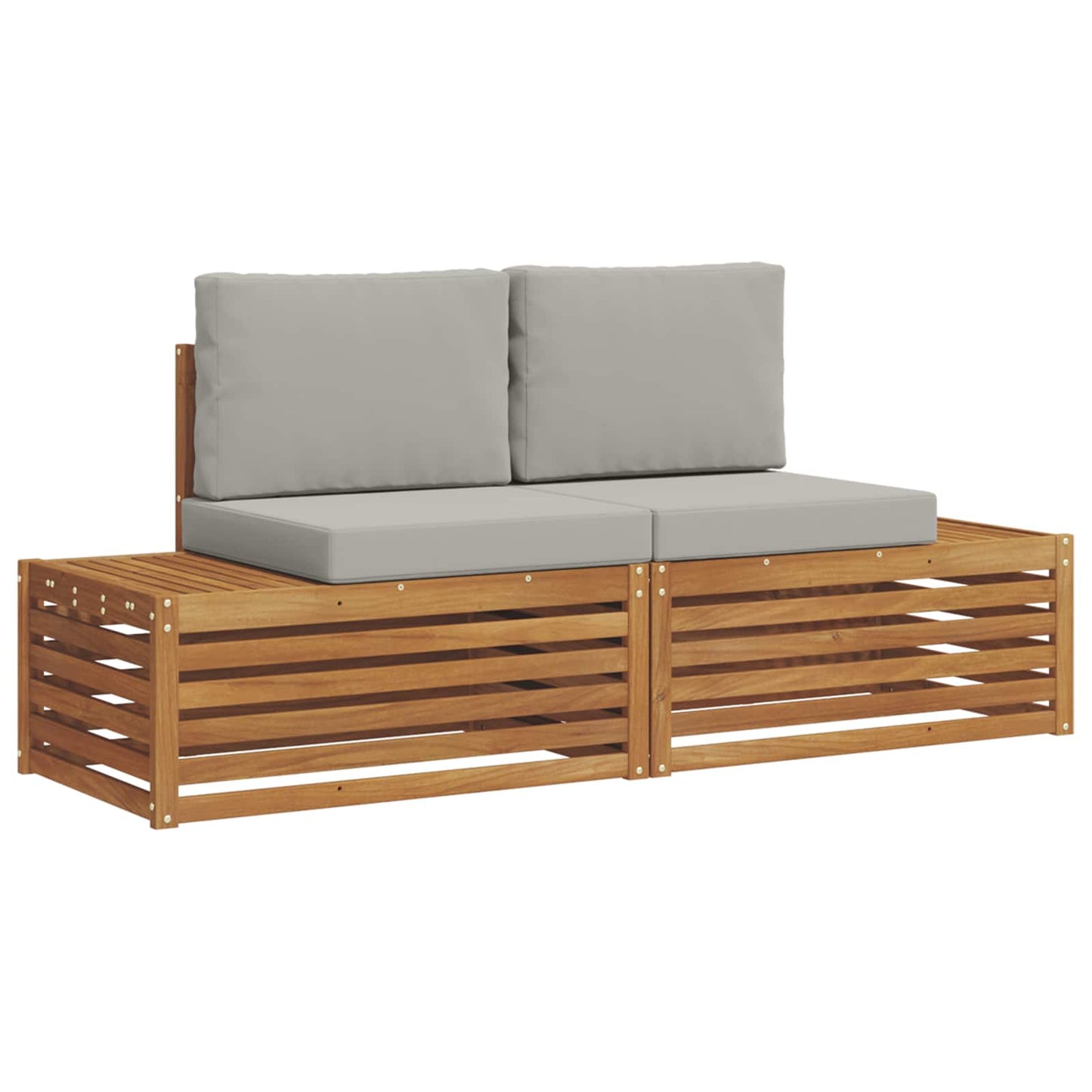 Set di divani da esterno 2 Pezzo Grigio Naturale e Chiaro | homemem39