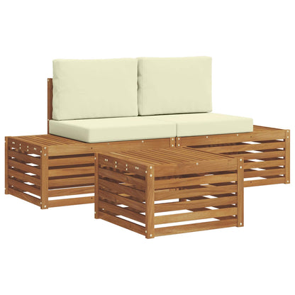 Set di divani da esterno Naturale e Crema 59 x 59 x 37 cm | homemem39