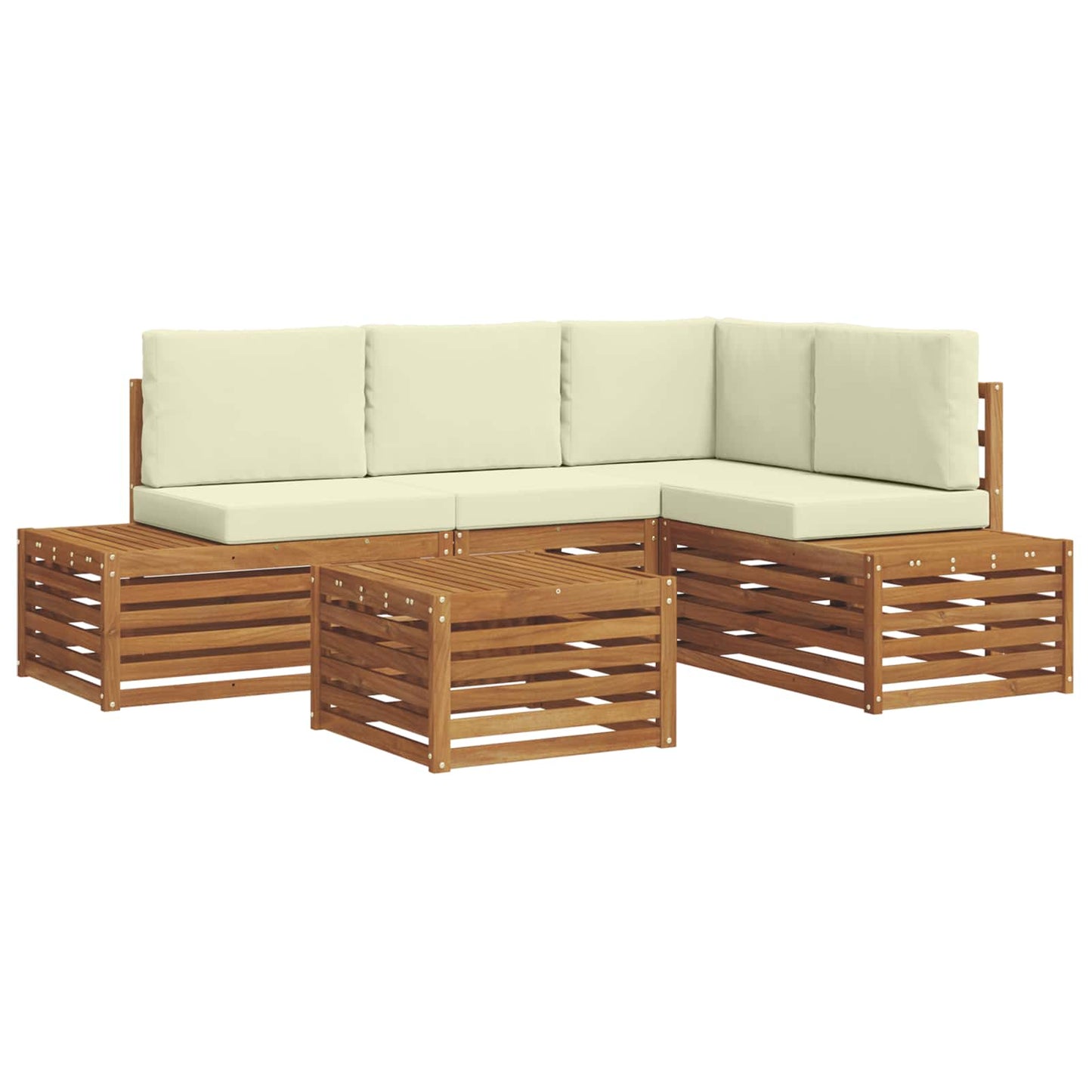 Set di divani da esterno Naturale e Crema 59 x 59 x 37 cm | homemem39