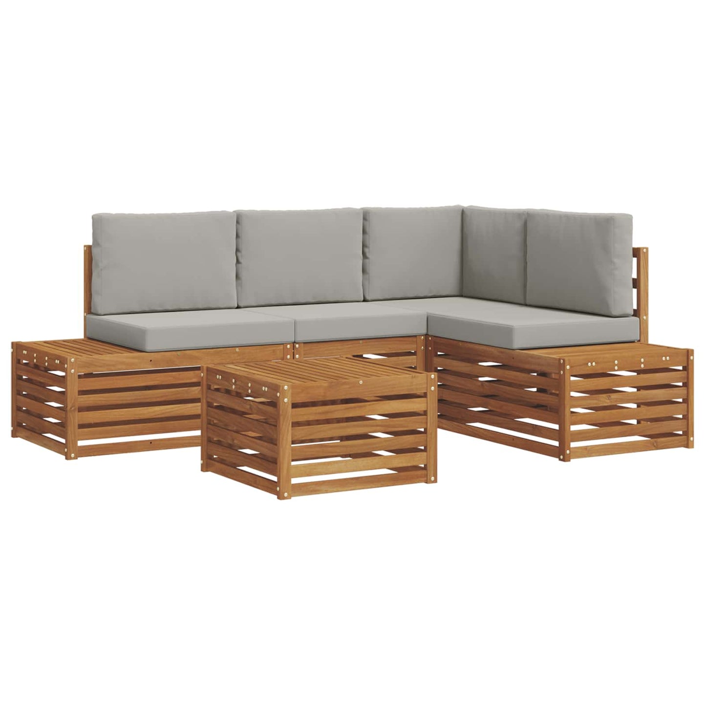 Set di divani da esterno con cuscino Grigio Naturale e Chiaro | homemem39