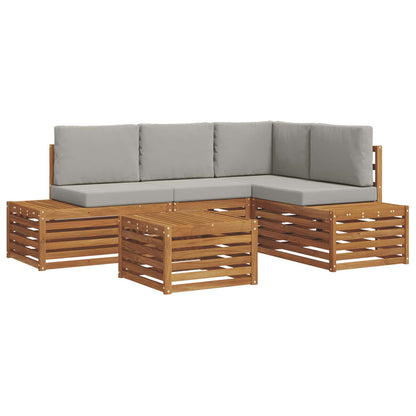 Set di divani da esterno con cuscino Grigio Naturale e Chiaro | homemem39