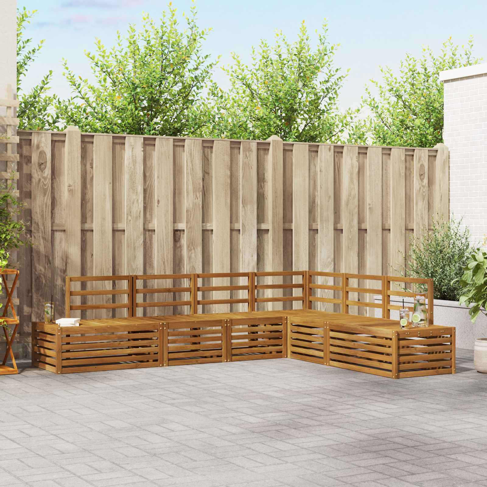 Set di divani da esterno Naturale 273 x 213,5 x 73 cm | homemem39