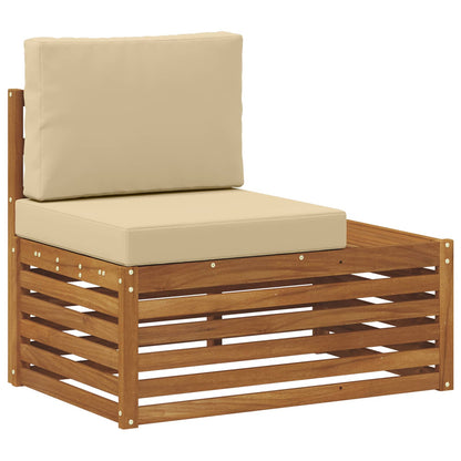 Set di divani da esterno Naturale e Beige 273 x 213,5 x 73 cm
