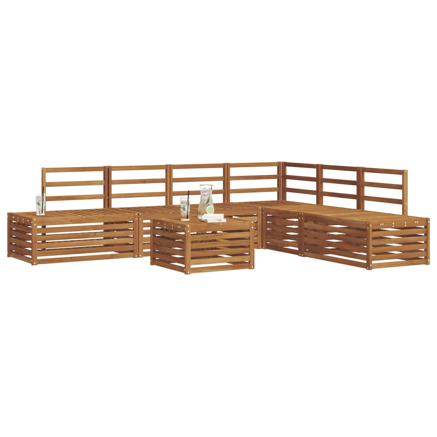 Set di divani da esterno 7 Pezzo Naturale | homemem39