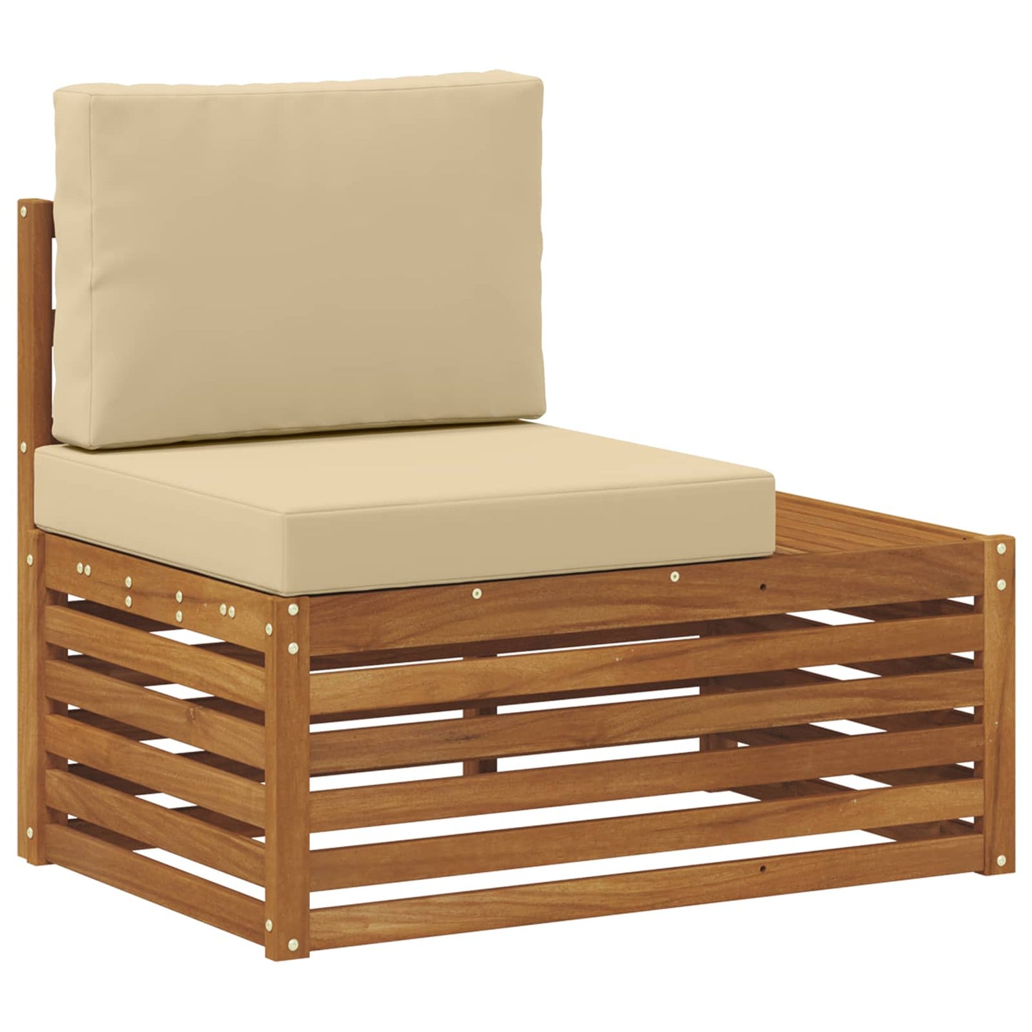 Set di divani da esterno con cuscino 7 Pezzo Naturale e Beige | homemem39