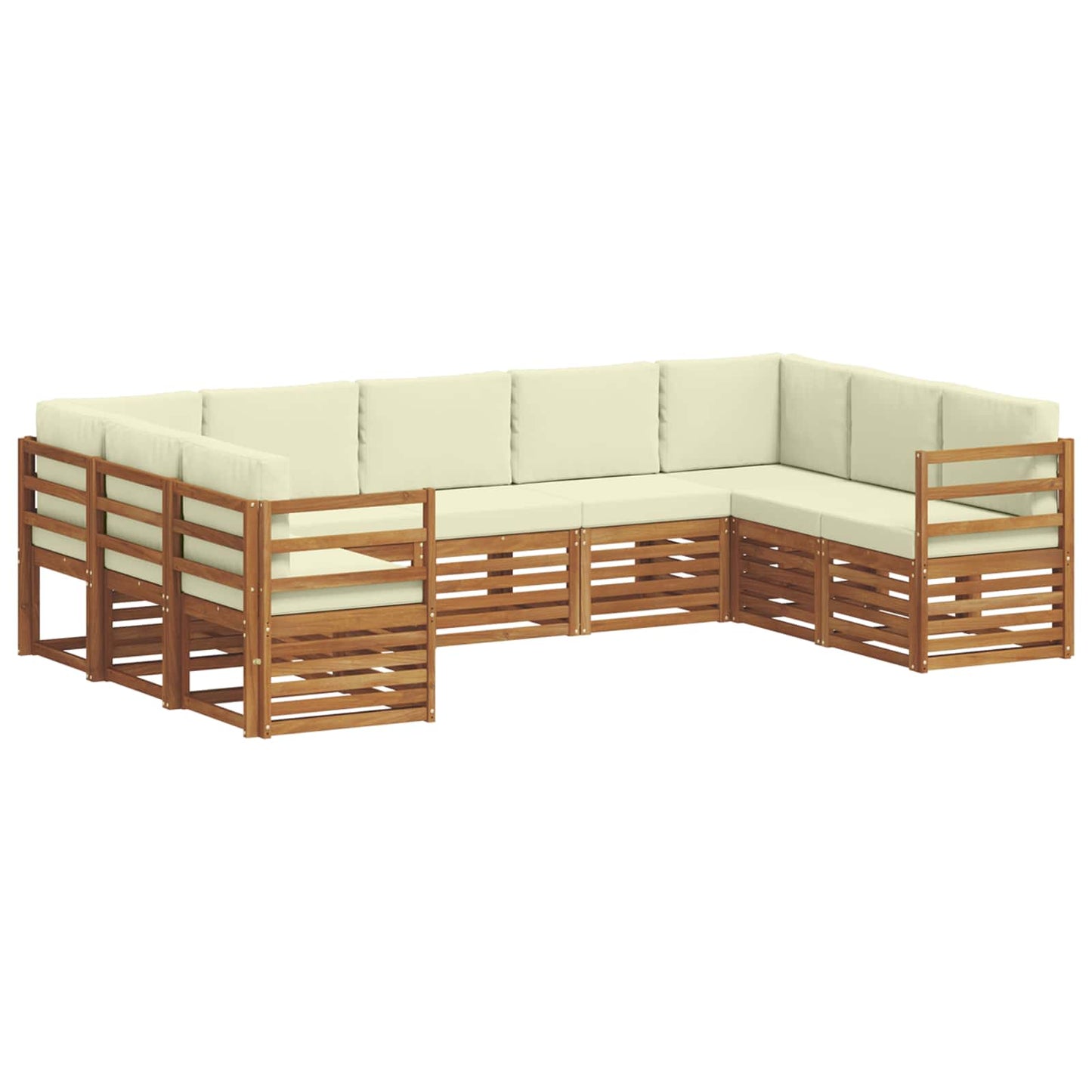Set divano sezionale con cuscino 9 pcs Naturale e Crema | homemem39