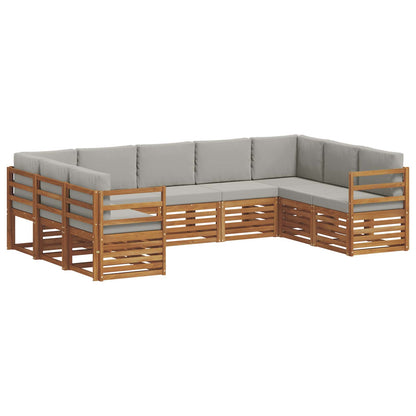 Set divano sezionale con cuscino 9 pcs Grigio Naturale e Chiaro