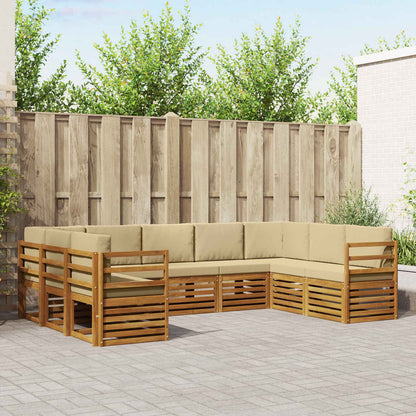 Set divano sezionale con cuscino 9 pcs Naturale e Beige