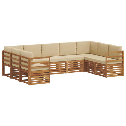 Set divano sezionale con cuscino 9 pcs Naturale e Beige