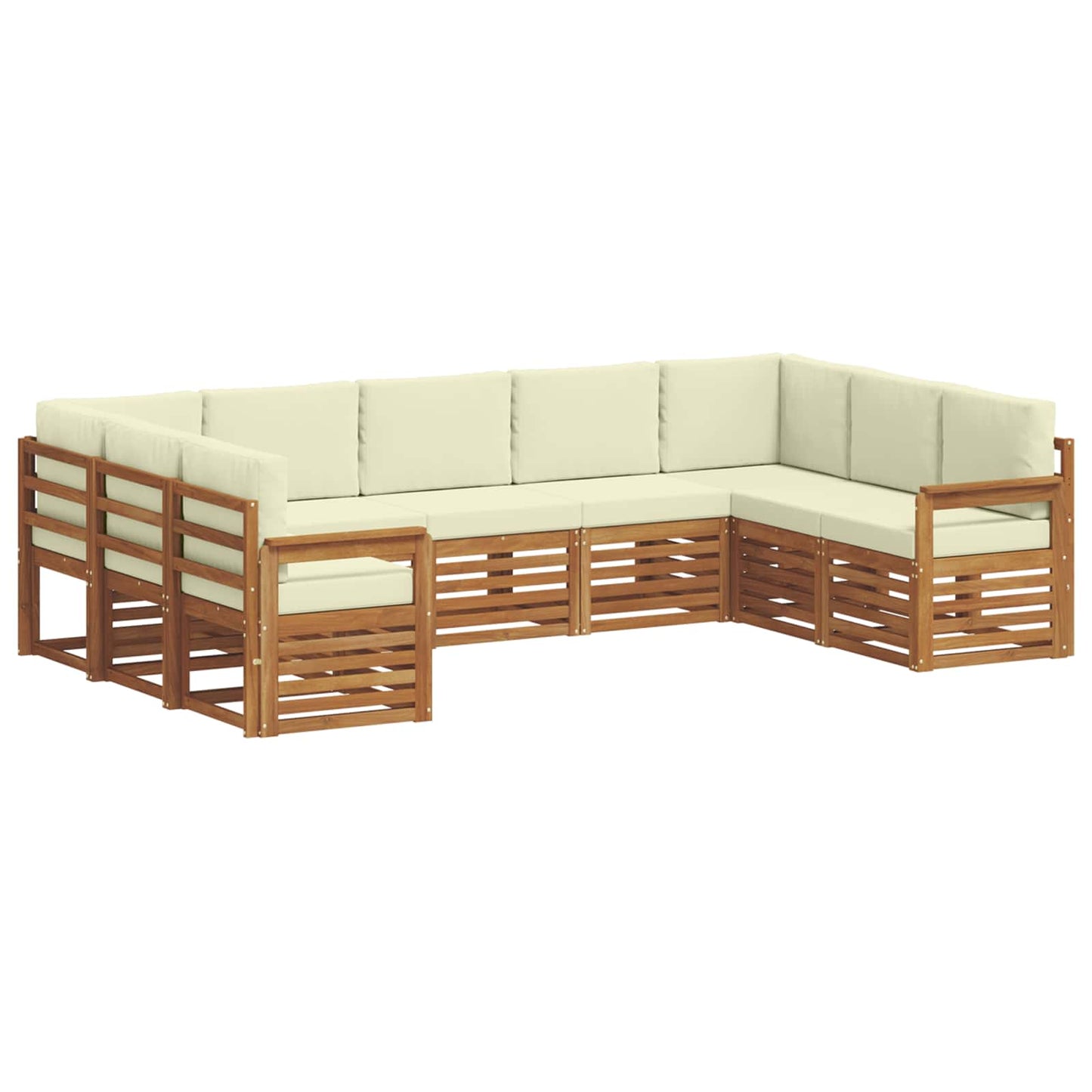 Set divano sezionale con cuscino 9 pcs Naturale e Crema