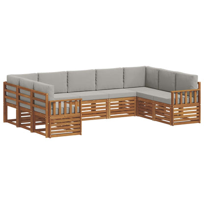 Set divano sezionale con cuscino 9 pcs Grigio Naturale e Chiaro