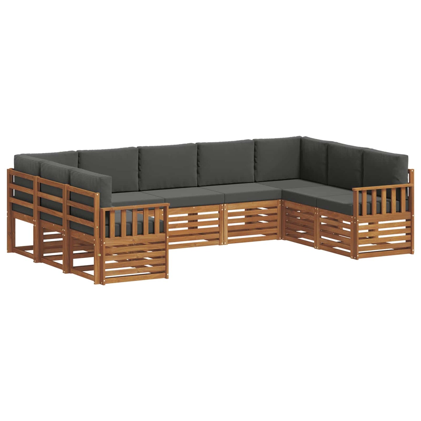 Set divano sezionale con cuscino 9 pcs Naturale e Antracite