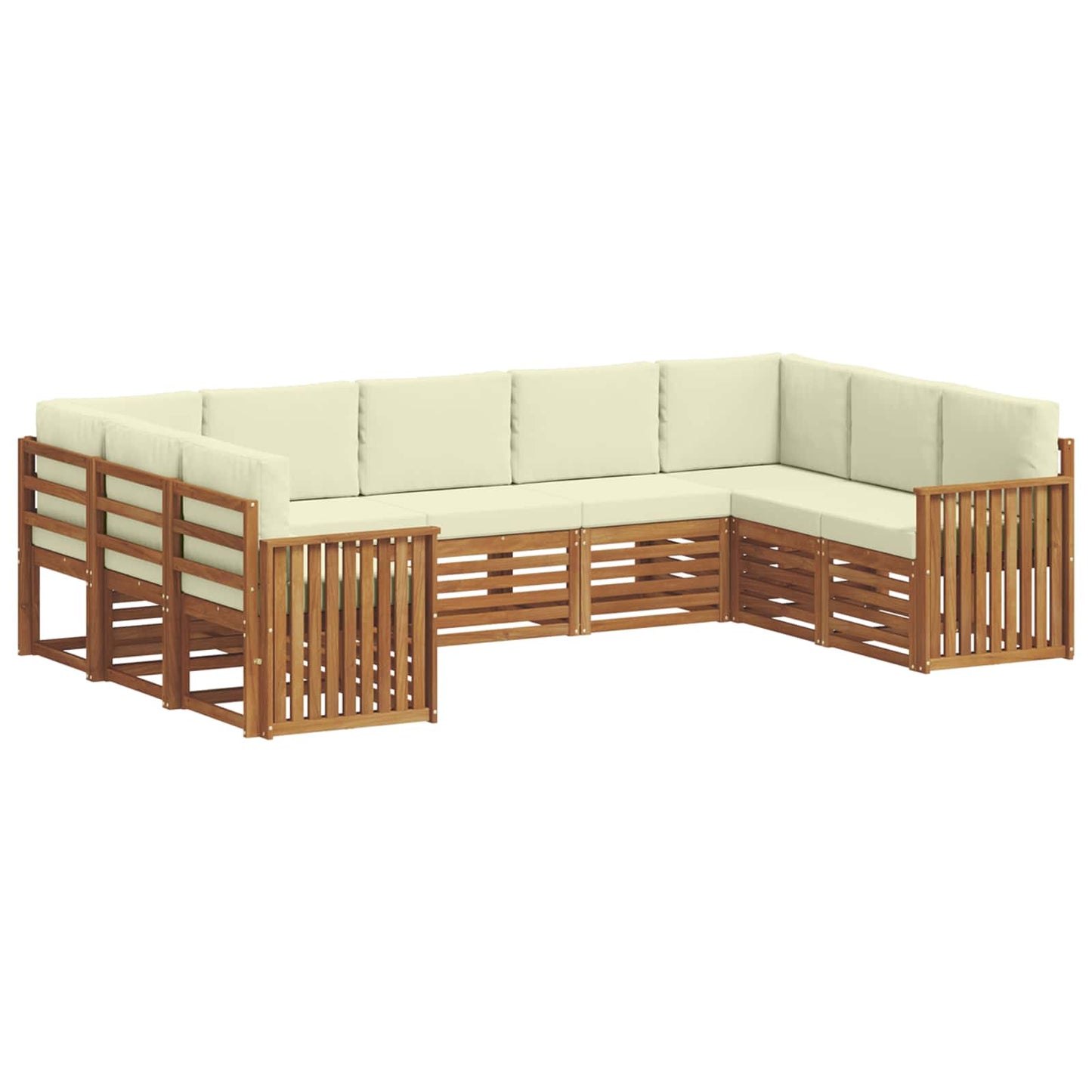 Set divano sezionale con cuscino 9 pcs Naturale e Crema | homemem39