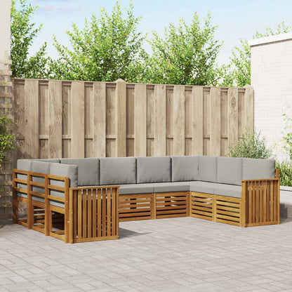 Set divano sezionale con cuscino 9 pcs Grigio Naturale e Chiaro