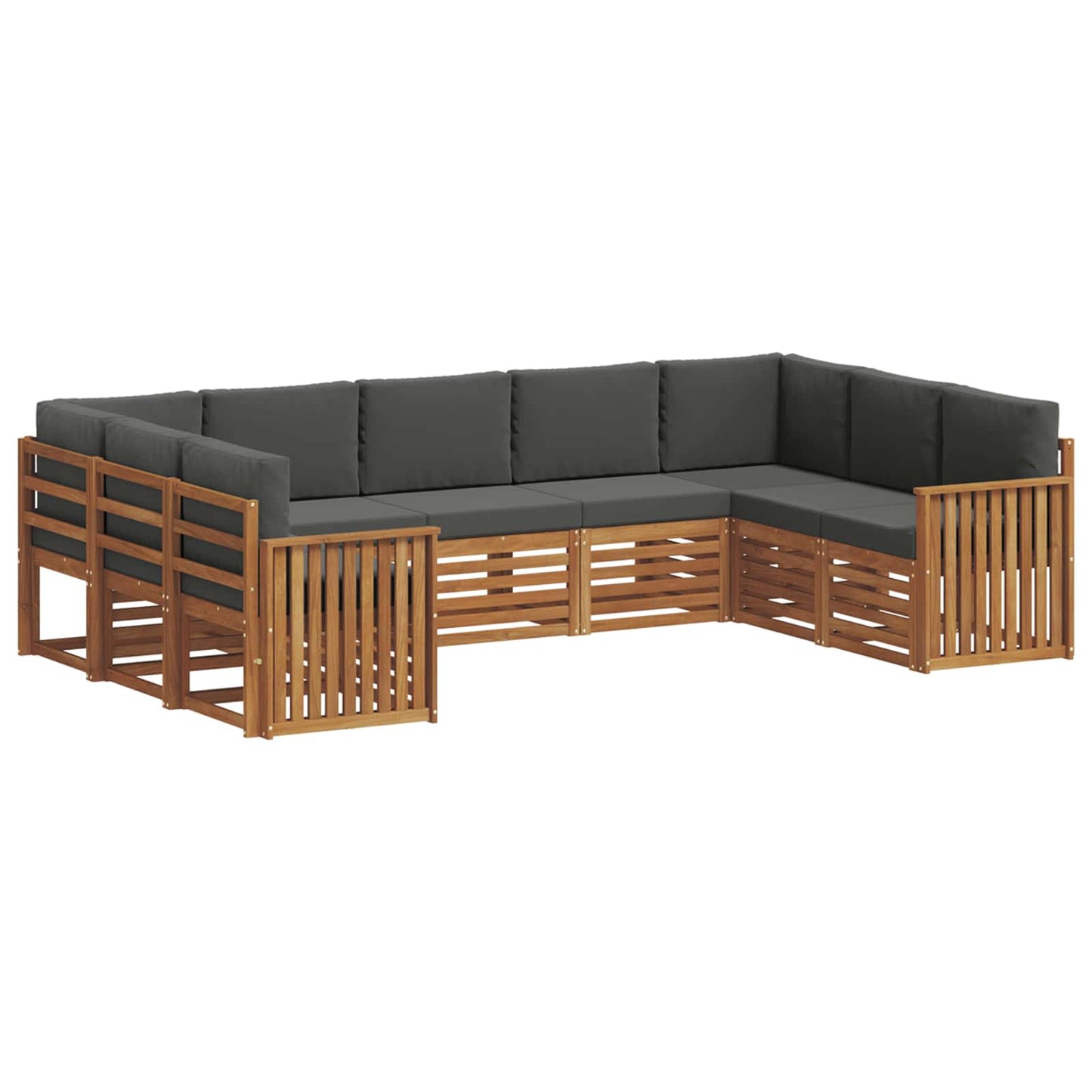 Set divano sezionale con cuscino 9 pcs Naturale e Antracite | homemem39