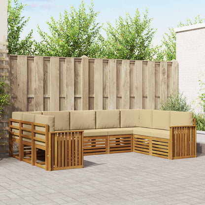 Set divano sezionale con cuscino 9 pcs Naturale e Beige