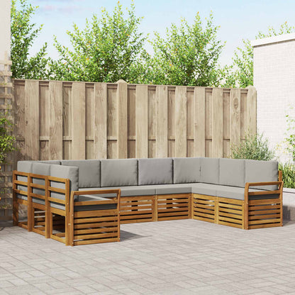 Set divano sezionale con cuscino 9 pcs Grigio Naturale e Chiaro