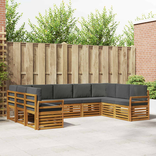 Set divano sezionale con cuscino 9 pcs Naturale e Antracite | homemem39