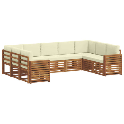 Set divano sezionale con cuscino 9 pcs Naturale e Crema