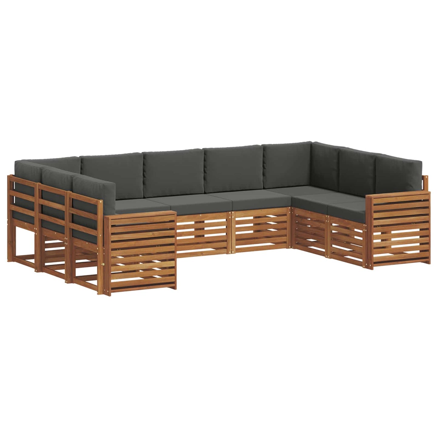Set divano sezionale con cuscino 9 pcs Naturale e Antracite