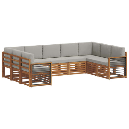 Set divano sezionale con cuscino 9 pcs Grigio Naturale e Chiaro