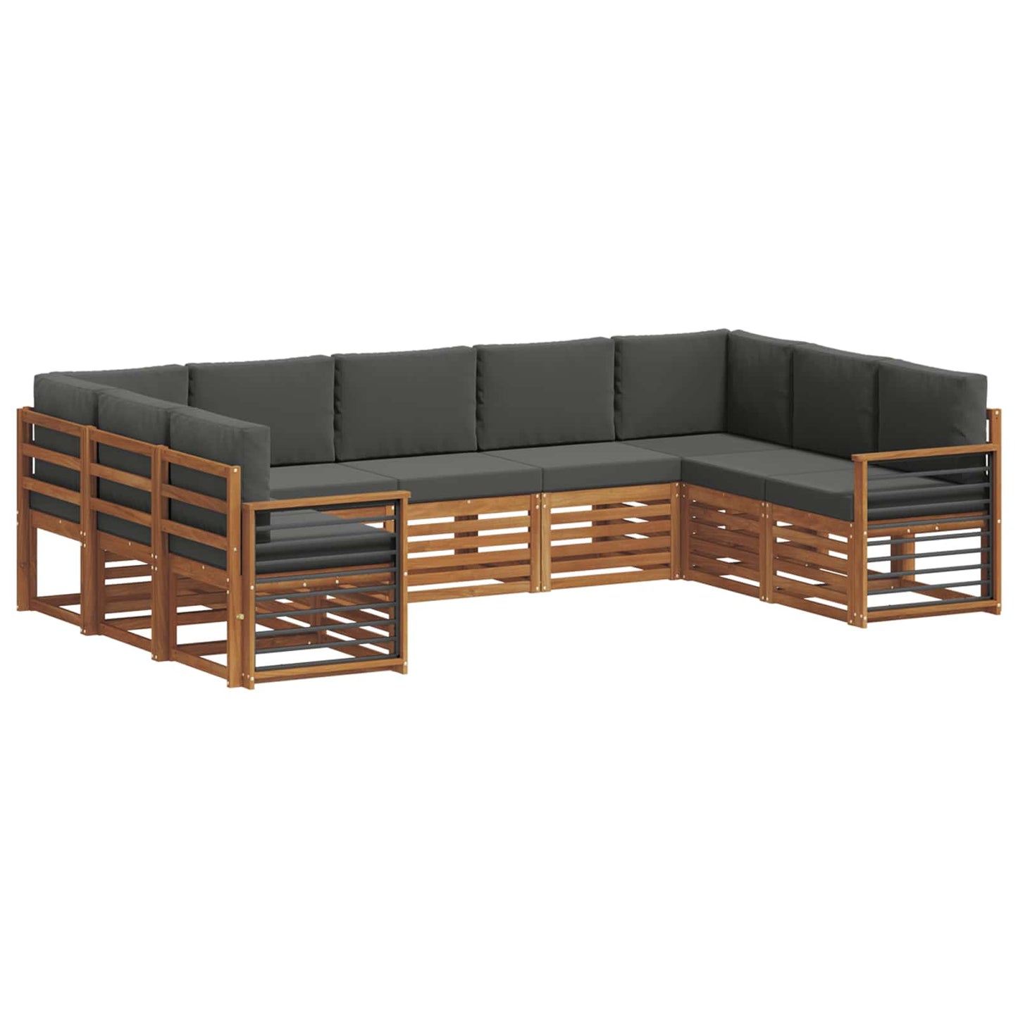 Set divano sezionale con cuscino 9 pcs Naturale e Antracite