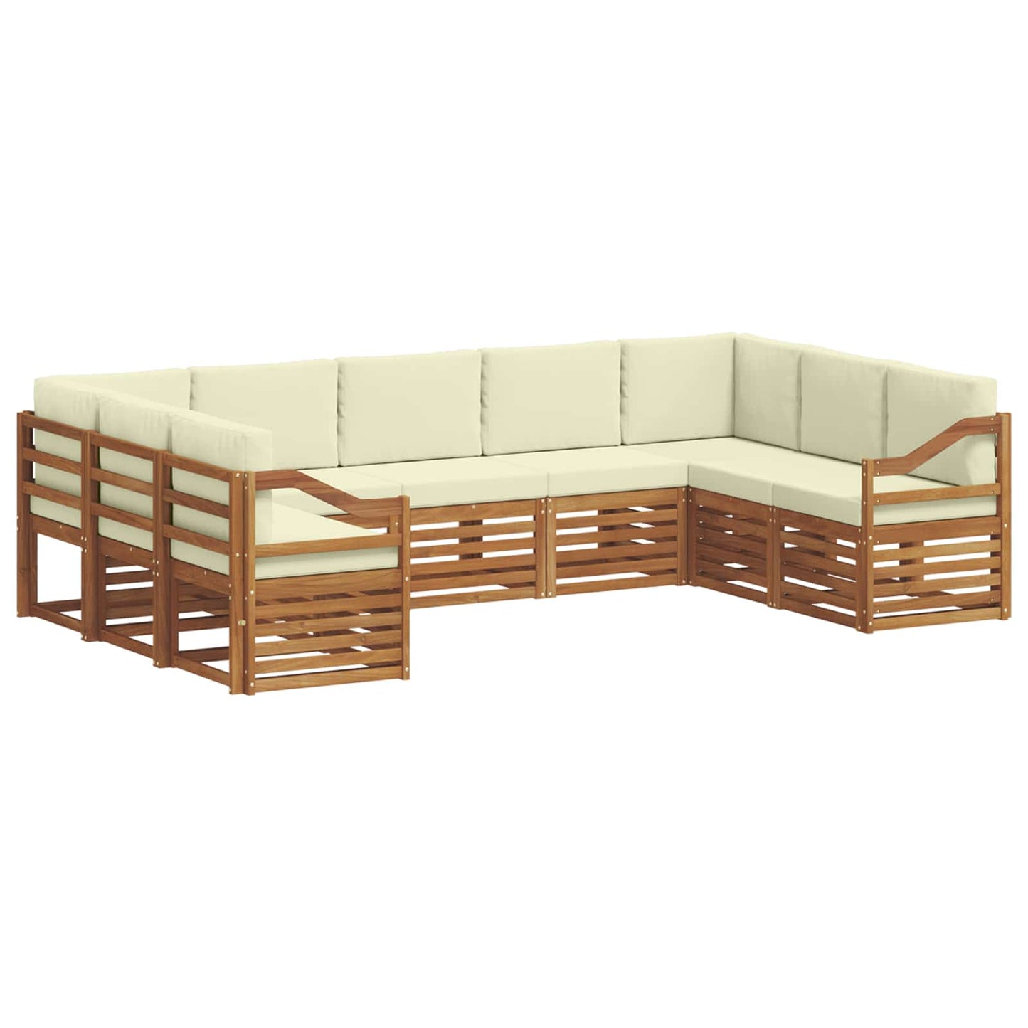 Set divano sezionale con cuscino 9 pcs Naturale e Crema