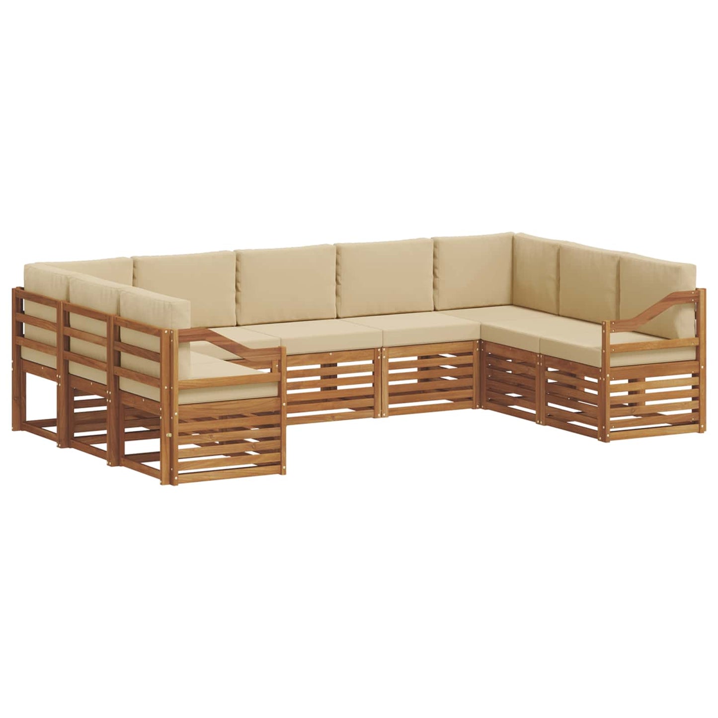 Set divano sezionale con cuscino 9 pcs Naturale e Beige