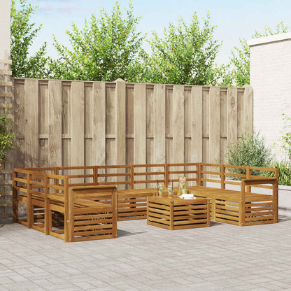 Set divani 10 pcs Naturale Legno di Acacia Massello