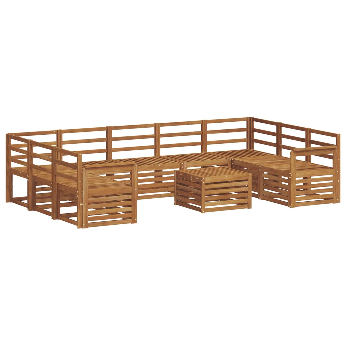Set divani 10 pcs Naturale Legno di Acacia Massello