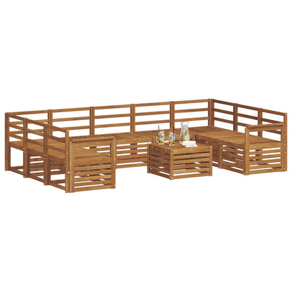 Set divani 10 pcs Naturale Legno di Acacia Massello | homemem39