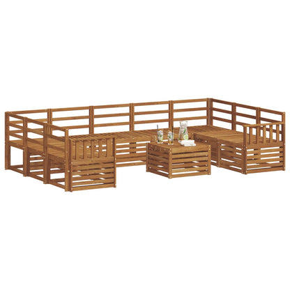 Set divani 10 pcs Naturale Legno di Acacia Massello