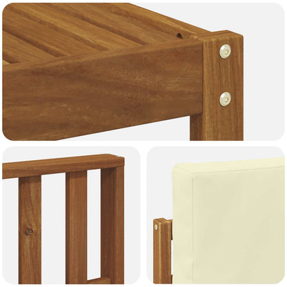 Set divani 10 pcs Naturale e Crema Legno di Acacia Massello | homemem39