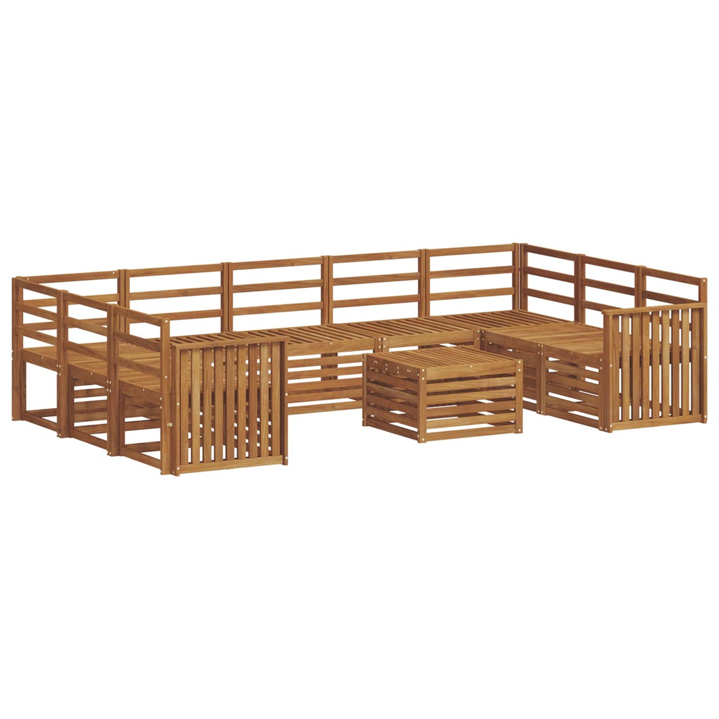 Set divani 10 pcs Naturale Legno di Acacia Massello | homemem39