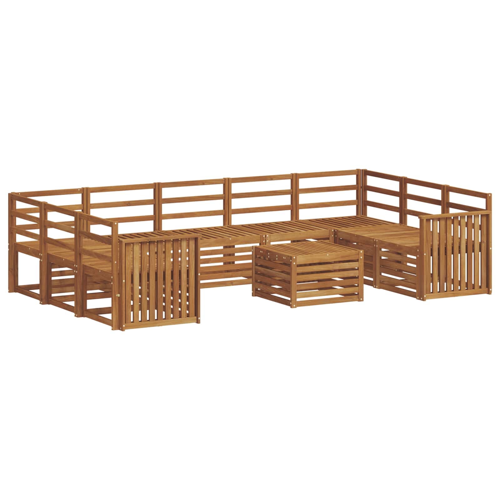 Set divani 10 pcs Naturale Legno di Acacia Massello | homemem39
