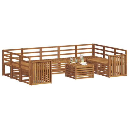 Set divani 10 pcs Naturale Legno di Acacia Massello | homemem39