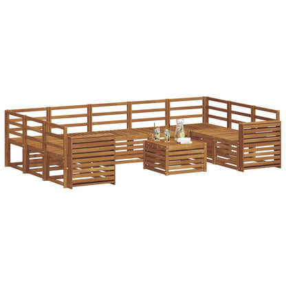Set divani 10 pcs Naturale Legno di Acacia Massello