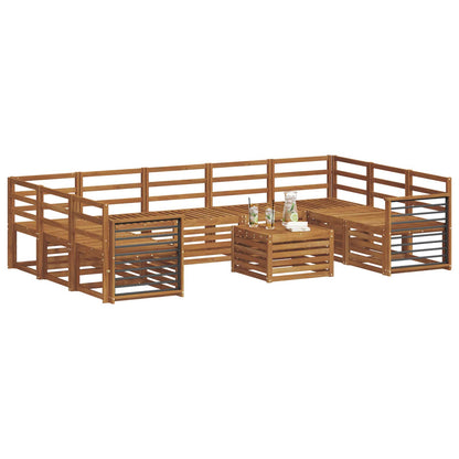 Set divani 10 pcs Naturale Legno di Acacia Massello