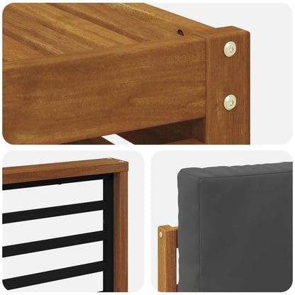 Set divani 10 pcs Naturale e Antracite Legno di Acacia Massello | homemem39