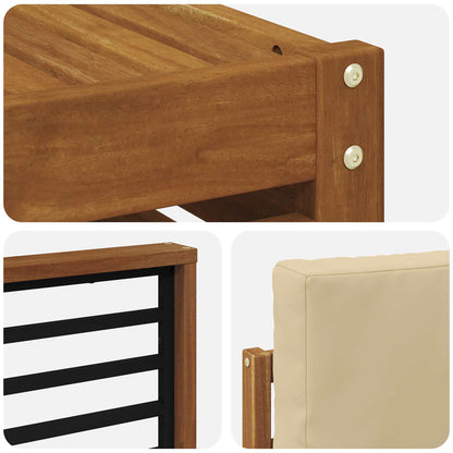 Set divani 10 pcs Naturale e Beige Legno di Acacia Massello | homemem39