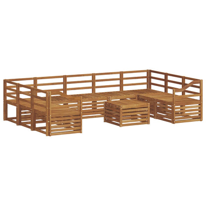 Set divani 10 pcs Naturale Legno di Acacia Massello