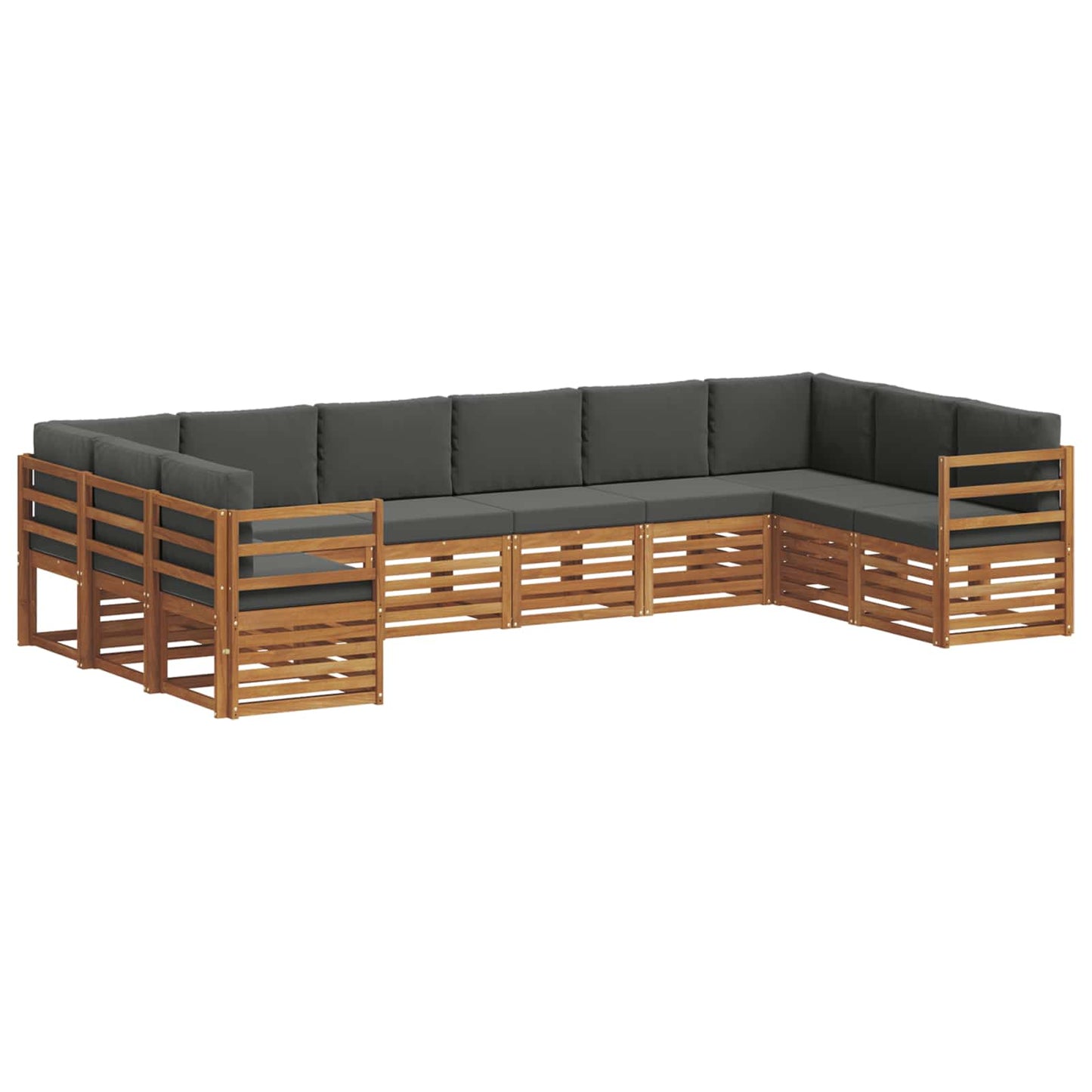 Set divano sezionale con cuscino 10 pcs Naturale e Antracite