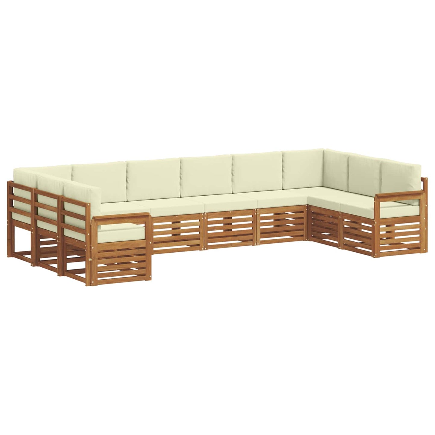 Set divano sezionale con cuscino 10 pcs Naturale e Crema