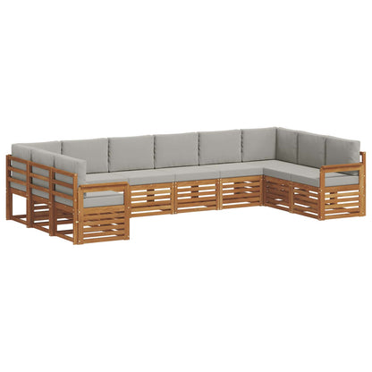 Set divano sezionale 10 pcs Grigio Naturale e Chiaro